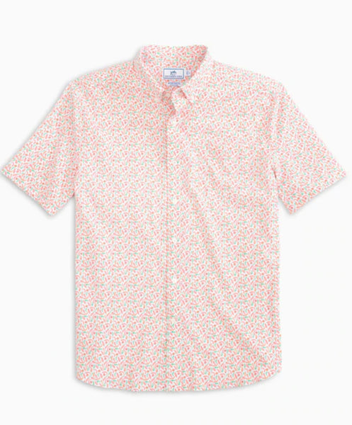 Southern Tide JUST CHILLIN PRINTED INTERCOASTAL SHORT SLEEVE BUTTON DOWN