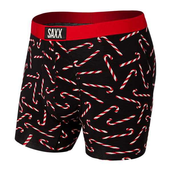 Saxx Vibe Underwear- Black Candy Canes